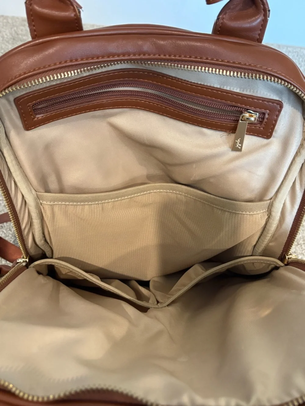 JuJuBe Million Pockets Deluxe Backpack Diaper Bag, Spice